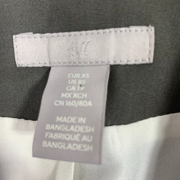 H&M Single-breasted Blazer color Dark gray-green size xs - Picture 2 of 14